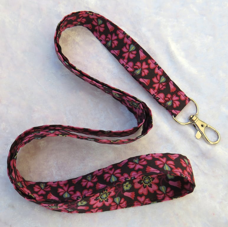 Liberty print lanyard, with swivel clip, badge holder