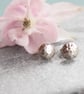 Sterling silver domed studs, hammered silver circle studs, silver circle earring - Image 4