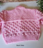  Bobble Design Hand Knitted Baby Girl's Aran Cardigan 6-12 mths size - Image 3