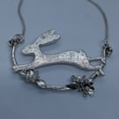 Sterling silver hare pendant
