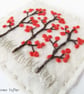 HAND EMBROIDERED WINTER CHRISTMAS CARD BERRIES - Folksy