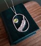 Real Fern Leaf - Handmade Silver and Peridot Pendant