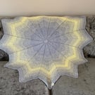 Grey and lemon crocheted baby blanket, unisex baby blanket, baby gift idea