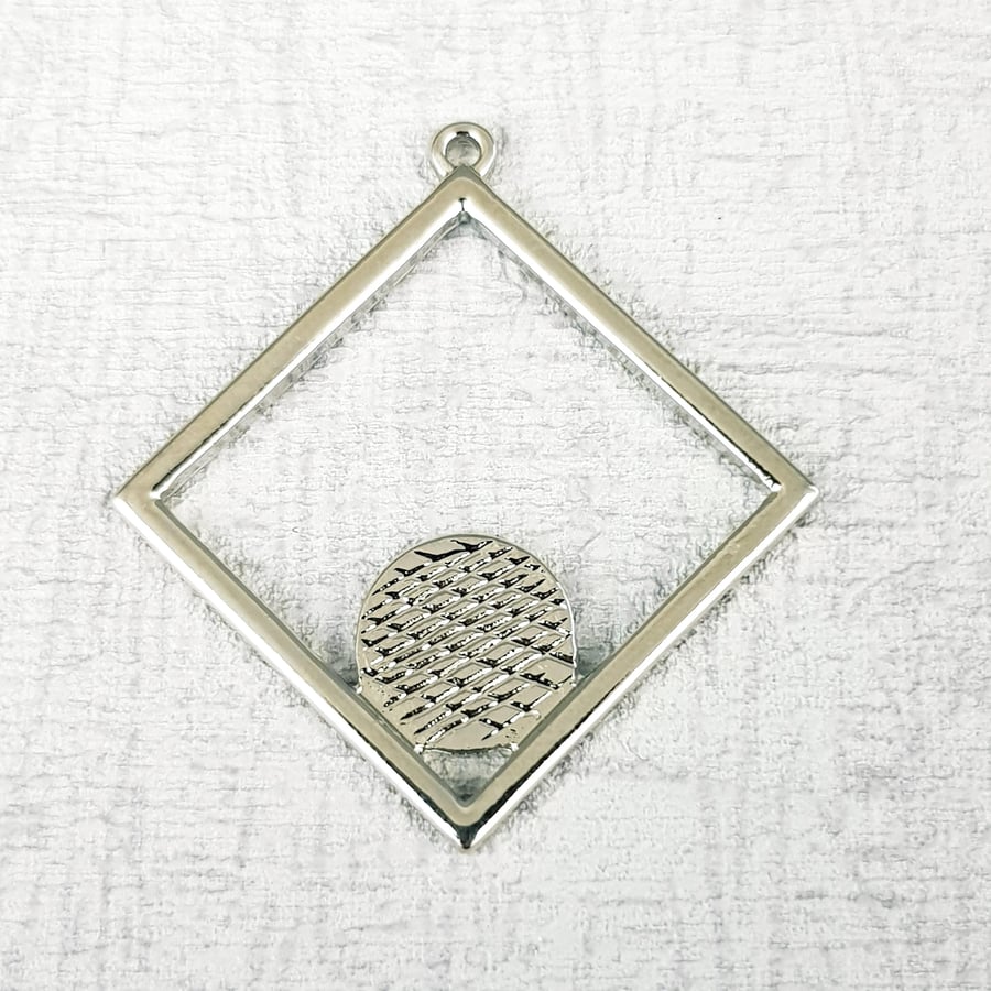 Glue on Pendant Setting, Cabochon Setting, Pendant Mount, Silver Plated 9