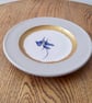 Decorative Wall Plate Handmade pottery wall plate with an iris flower - Image 2