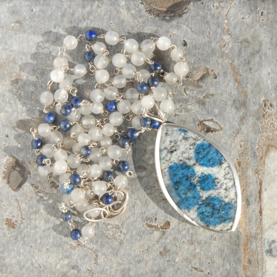 K2 Jasper pendant and beaded necklace set