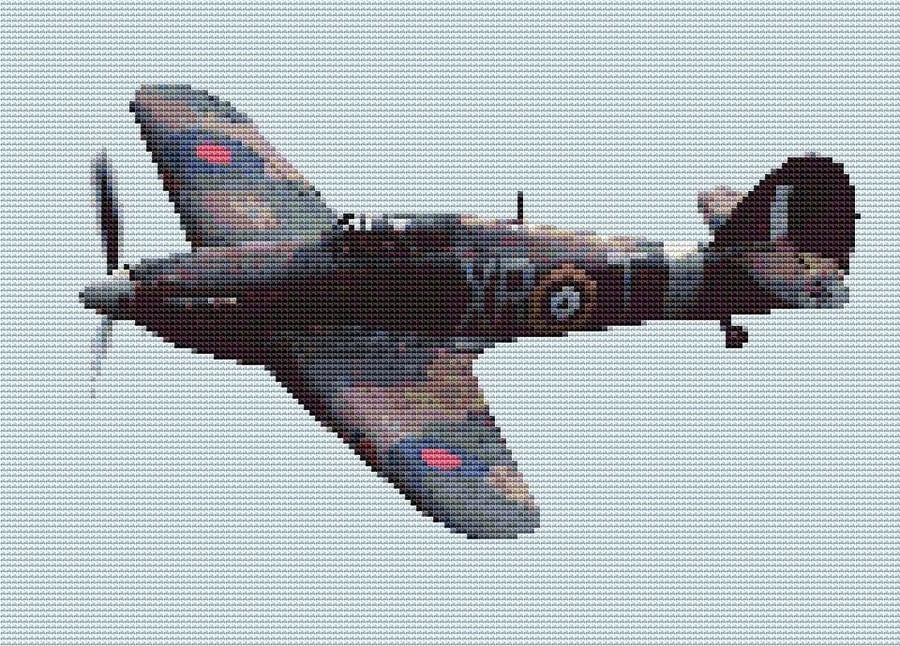 Hurricane XR-T (plane) background stitched cross stitch kit