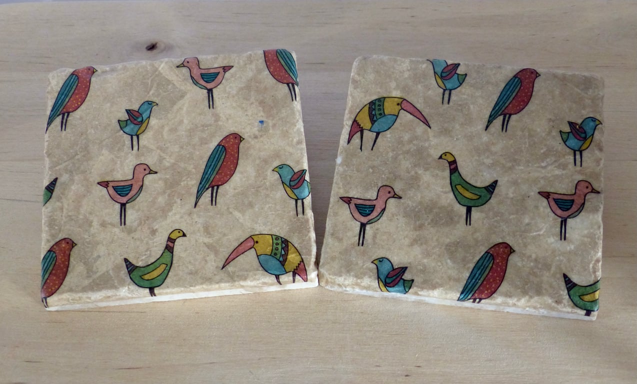 Marble 'Bird' Coasters