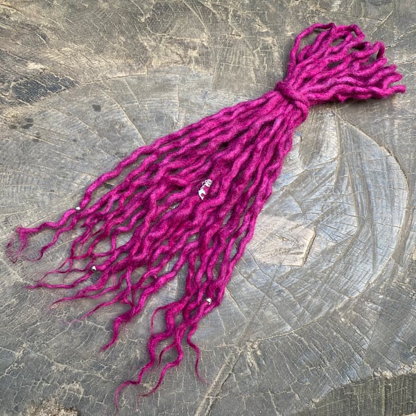 Cerise - Wool Dreadlocks - Choose Your Amount and Length 