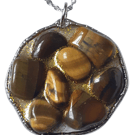 Handmade Tigers Eye crystal pendant necklace
