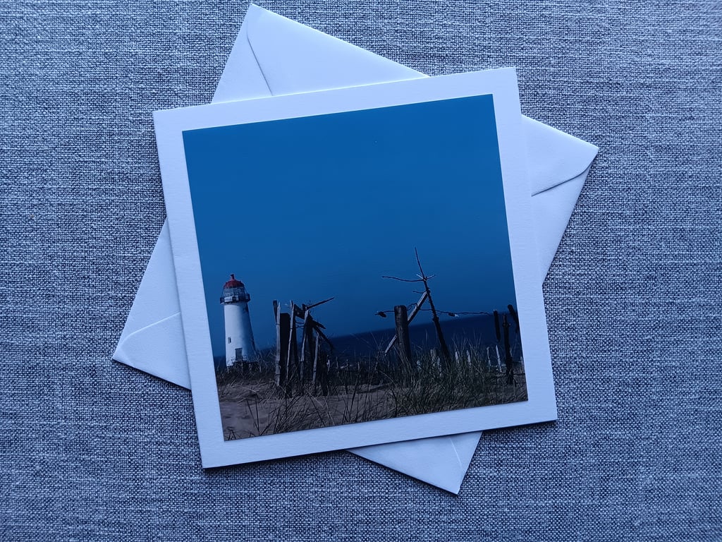 Point of Ayr Lighthouse, Talacre Square Photographic Card Size 6" x 6" BLANK