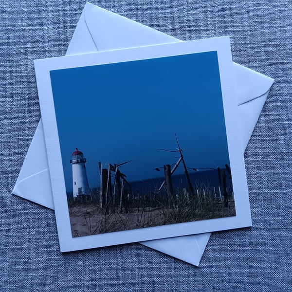 Point of Ayr Lighthouse, Talacre Square Photographic Card Size 6" x 6" BLANK