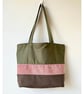 Colour Block Tote Bag - Woodland Dawn, Handmade in Bristol