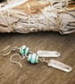 Quartz, Turquoise and Sterling Silver Earrings - Image 1