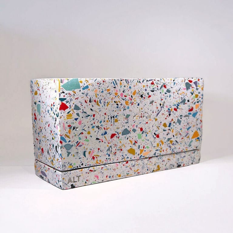 Rainbow Terrazzo Succulent Planter Jesmonite Indoor Plant Pot Large Rectangular 