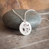 Insect and Branch Necklace Hand Sawn from Sterling Silver