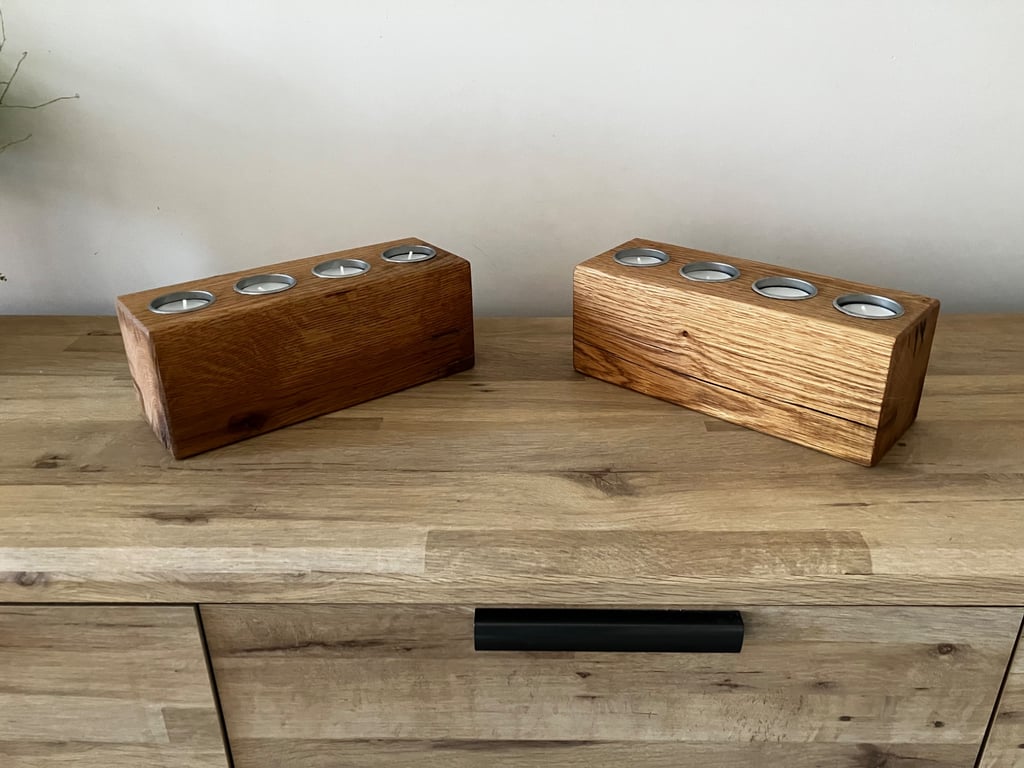 Oak centrepiece candle