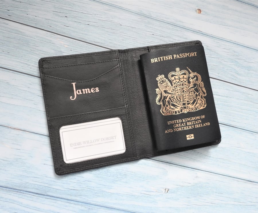 Personalised Passport Holder, Personalised Leather Passport Cover Case