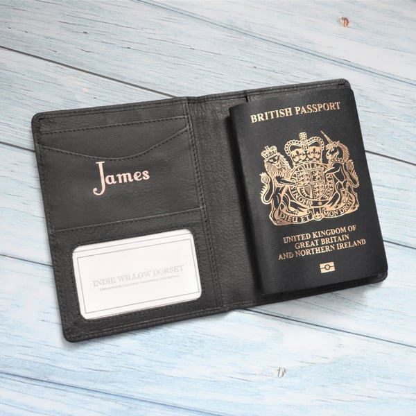 Personalised Passport Holder, Personalised Leather Passport Cover Case