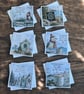 Funny Seaside Christmas Card Set of Six Square Seasonal Greetings Cards