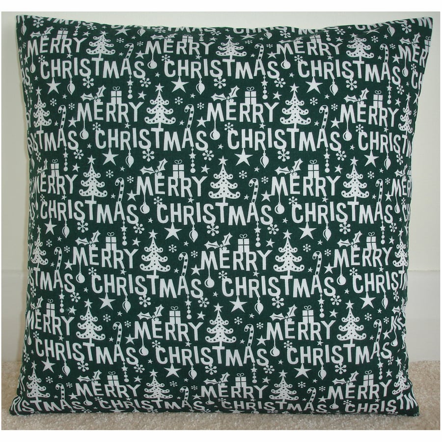 Christmas Cushion Cover Merry Christmas Covers Green and White