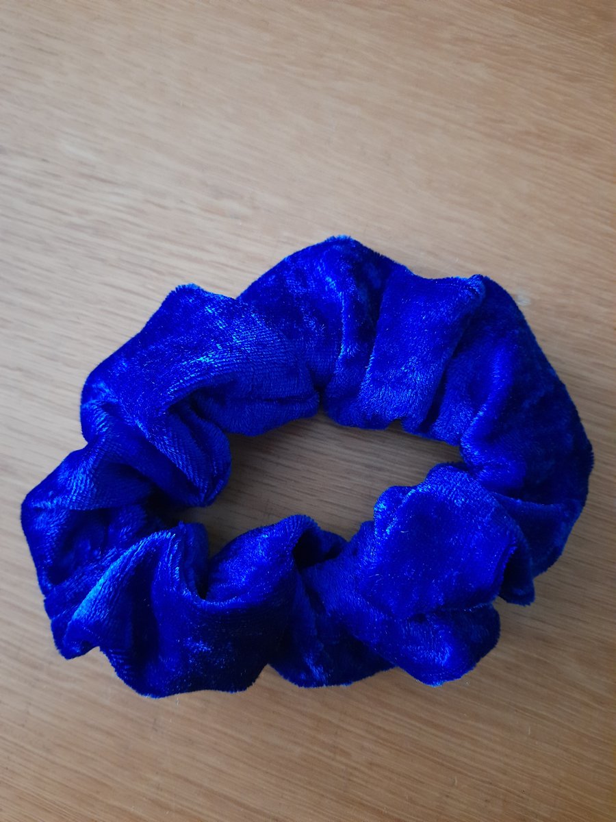 Velvet Hair Scrunchie - blue