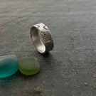 Sterling silver ring, silver band, stamped silver ring, sunshine ring band