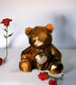 Memorial Resin Bear with ashes heart – Human or Pet Keepsake – Cremation Gift 