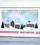 Nordic Christmas Card - houses, village, snow, trees, blank inside. 3D - Image 2