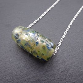 sterling silver chain, lampwork glass pendant