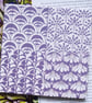 Mauve Floral Patchwork Pattern Ceramic Tile Trivet with Cork Backing - Image 1
