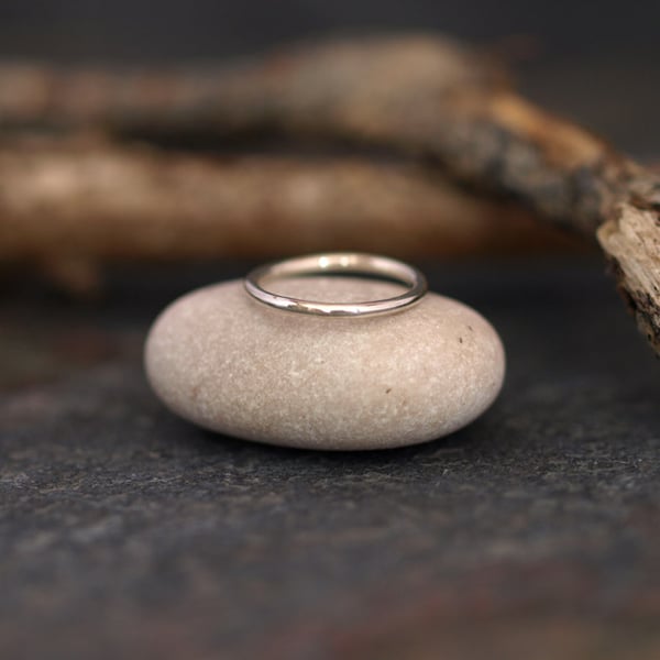 Dainty Sterling Silver Plain Ring, Recycled, Simple Skinny Slim Stacking Rings