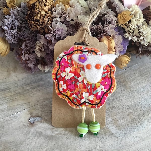 Felt & Liberty Print Sheep Brooch