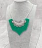 Recycled Aluminium Drink Can, Green Acrylic Shape Necklace Pendant