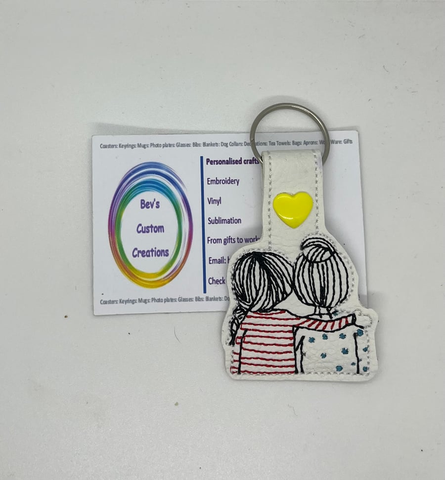 Embroidered Best friends Keyring 