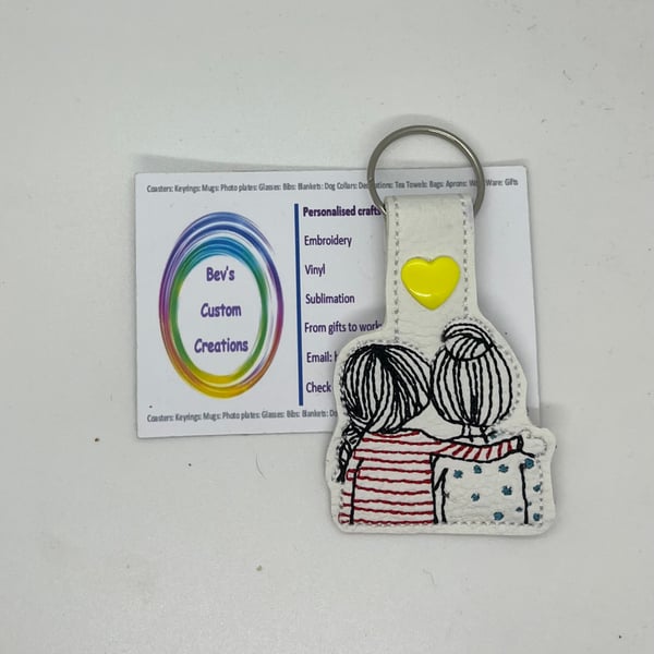 Embroidered Best friends Keyring 