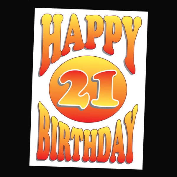 2 - AGES BIRTHDAY CARD - 21 YEARS