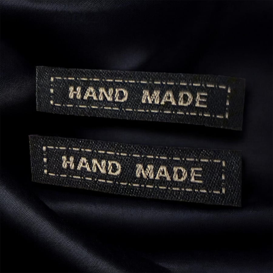 Woven “Hand Made” craft labels Black