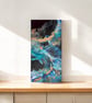 Abstract blue flow fluid acrylic canvas  - Image 1