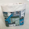 Fabric Storage Bin with black cat pattern