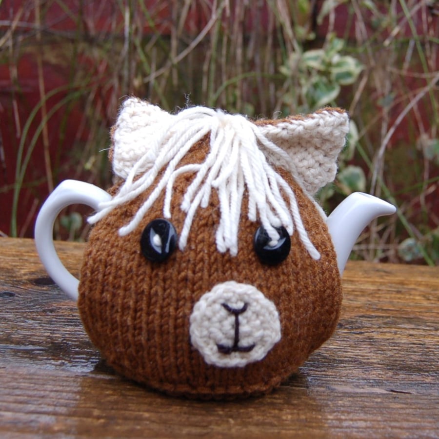 knitted tea cosy, Alpaca face Tea cosy - to fit a small 1or 2 cup teapot, 