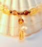Citrine, Banded Agate & Ambronite Necklace, November Birthday, Anniversary Gift - Image 2