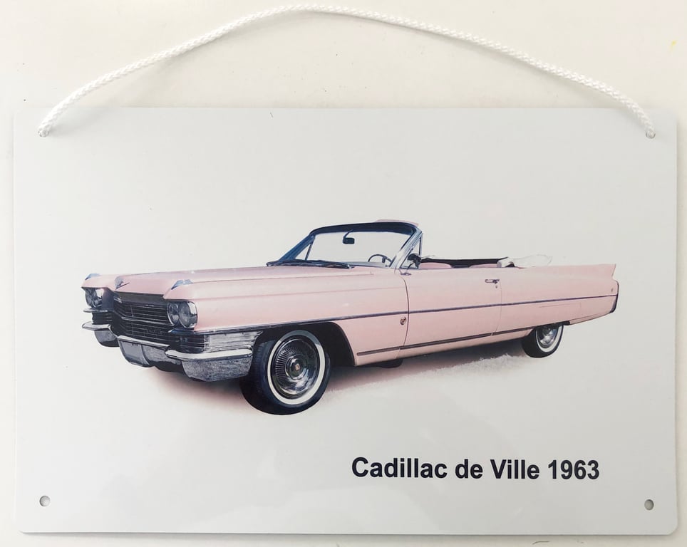 Cadillac de Ville 1963 - Aluminium Plaque - A5 or 203x304mm