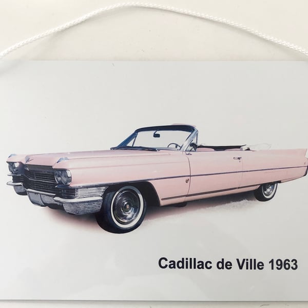 Cadillac de Ville 1963 - Aluminium Plaque - A5 or 203x304mm
