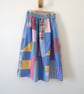 Upcycled Cotton Patchwork Skirt, Elasticated Waist Gathered Skirt