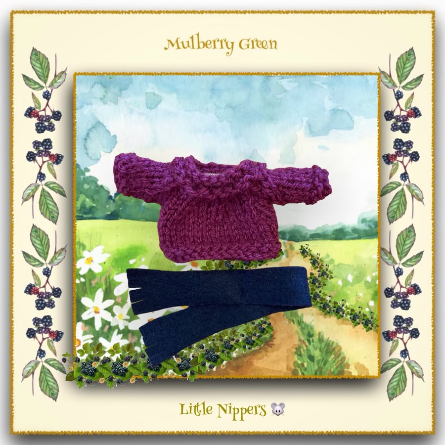 Little Nipper Plum Jumper and Navy Scarf