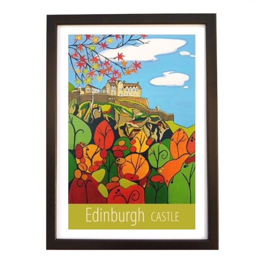 Edinburgh Castle travel poster print by Artist Susie West