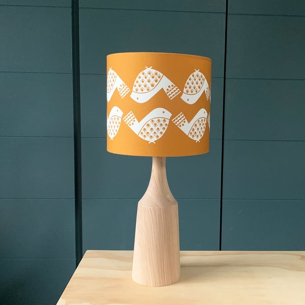 Bird Handmade Lampshade - Orange (20cm diameter)