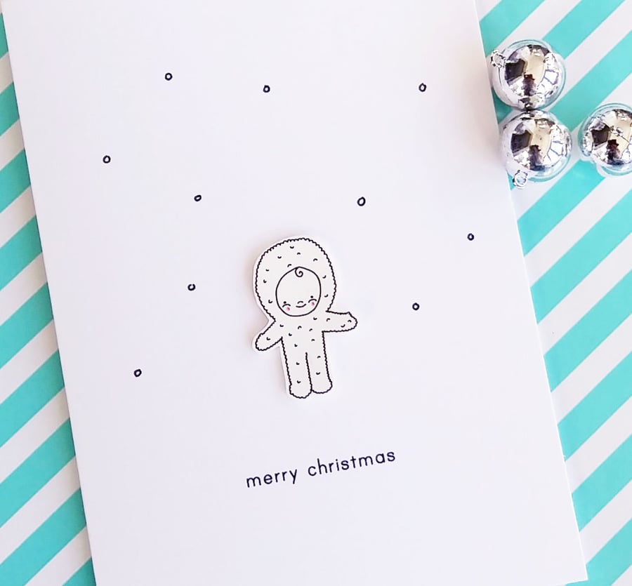 christmas card - snow baby
