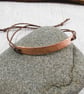 Hammered Copper Bracelet. Hidden Message on Adjustable Waxed Cord  - Image 7